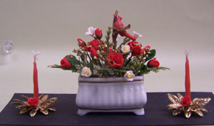 Christmas Roses and Candles - Click Image to Close